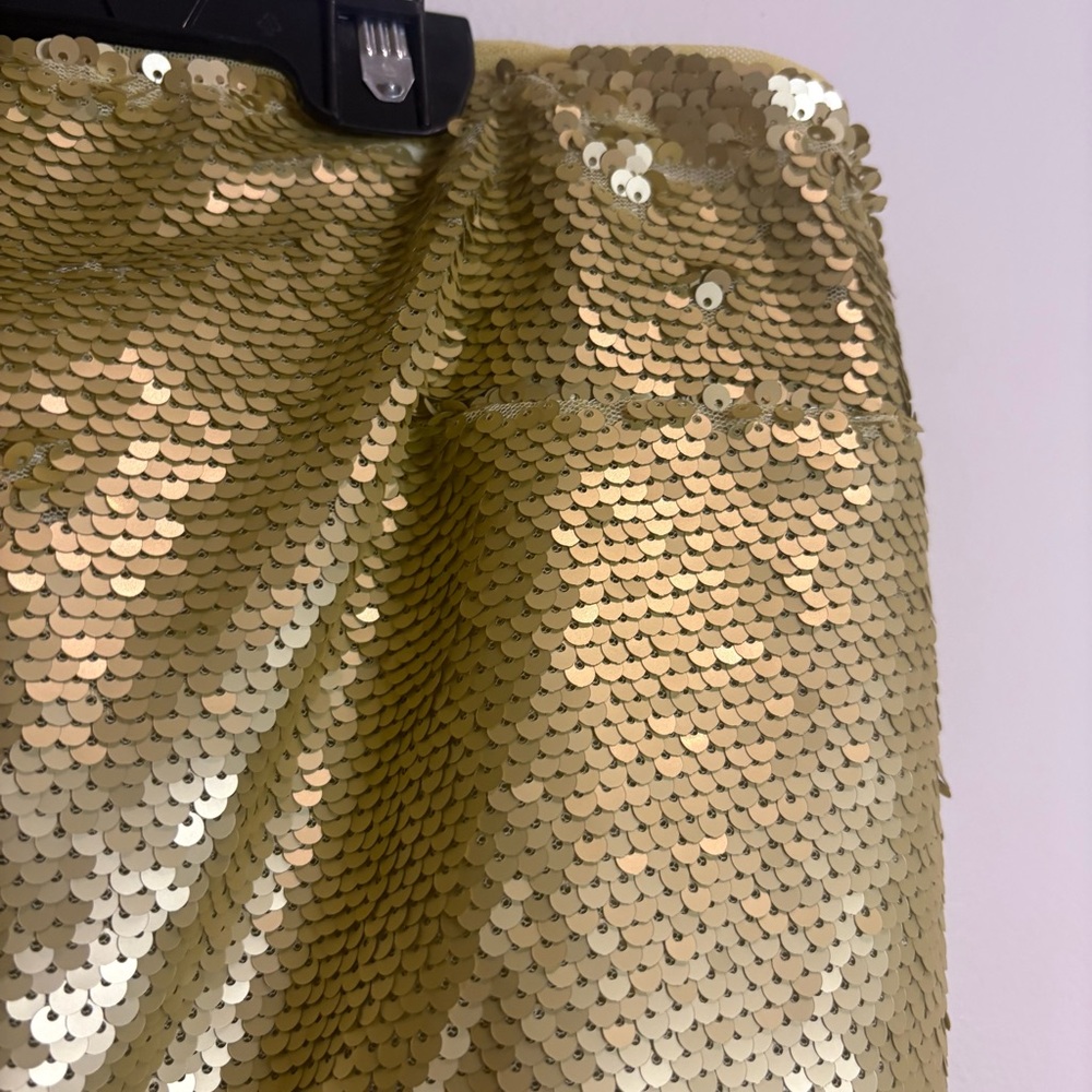 Anthropologie NWT Gold Sequin Tube Top Size Medium Party Night Out - Picture 6 of 8